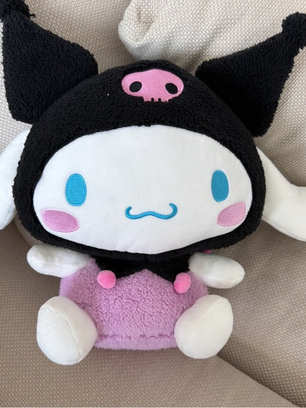 Sanrio Kuromi Plush Toy Black White Pink Blue